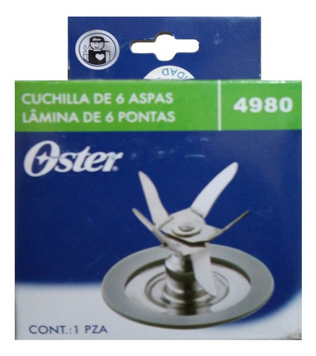 Cuchilla Licuadora 6 Hojillas Picahielo Reversible Oster