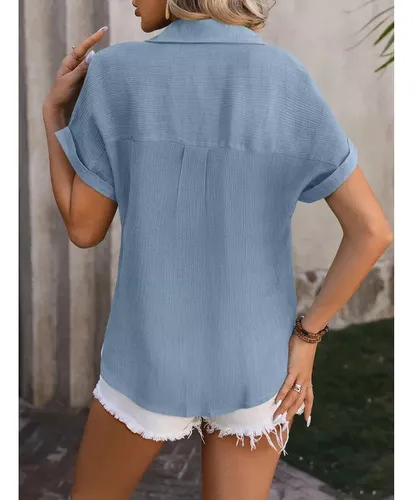 Camisa De Manga Corta Para Mujer, Formal E Informal