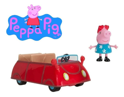 Peppa Pig Auto Rojo Original Con Figura Original