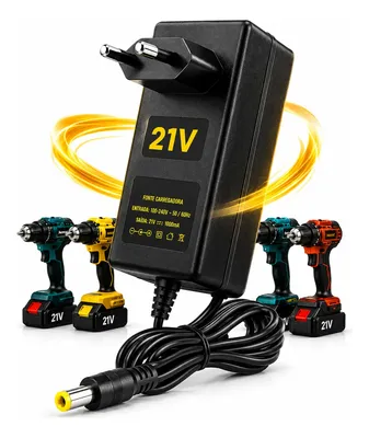 Carregador Fonte Bivolt Parafusadeira Bateria 21v Litio 1a