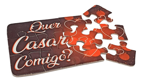 Imagem 2 de 6 de Quebra Cabeça 12 Peças - Quer Casar Comigo