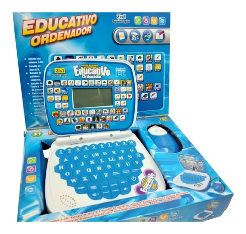 Mini Computador De Juguete Didactico Y Educativo Azul Esp/in