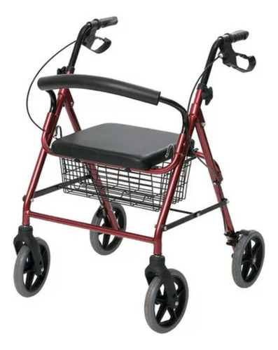 Andador Con Asiento Y 4 Ruedas Plegable Burrito 8 Frenos