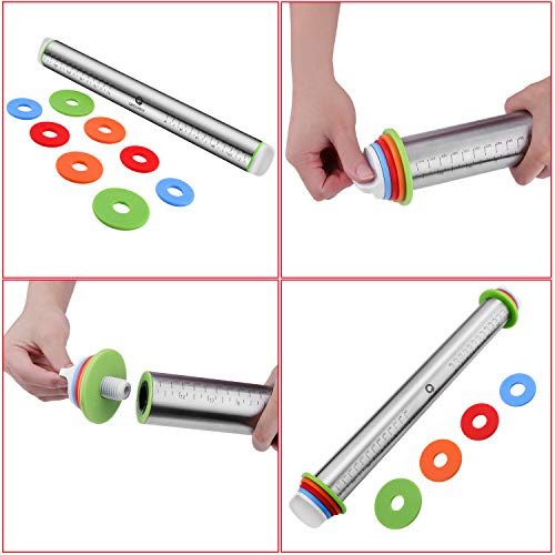 Rodillo Y Tapete Para Hornear, Ajustable, Acero Inoxidable,
