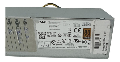 Fuente De Poder Dell Modelo F180es-00 180w