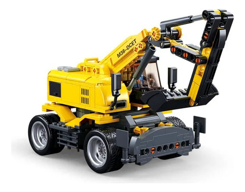 Excavadora A Radio Control 353 Bloques Color Amarillo