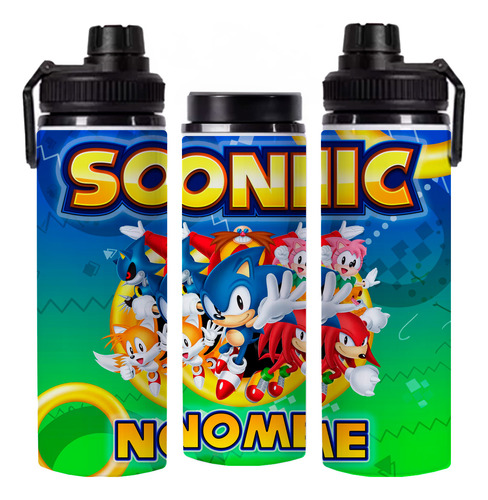 Garrafa Squeeze Alumínio Sonic Com Nome Personalizado 750ml