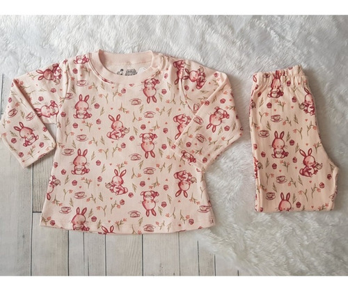 Imagem 2 de 4 de Pijama Infantil Inverno Rosa Menina Coelhinhos 2302 Have Fun