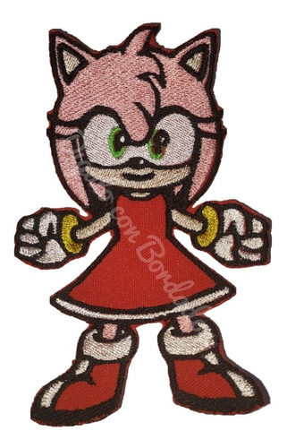 Aplique Bordado Amy Rose Parche Sonic