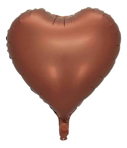 50 Balão Coração Cafe Chocolate Fosco Metalizado 45cm Festa