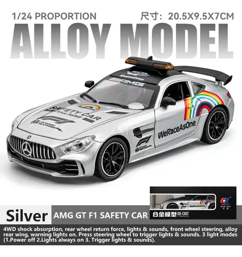 Benz Amg Gt F1 Race Safety Car Model Toy Silver | MercadoLivre