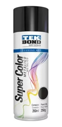 Pintura Aerosol Super Color Tekbond Uso En Metal Negro 250g