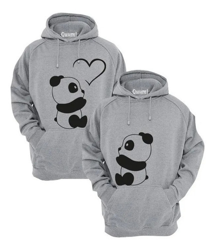 Sudaderas 2 Pack Parejas Pandas Corazon Amor Amistad Comoda