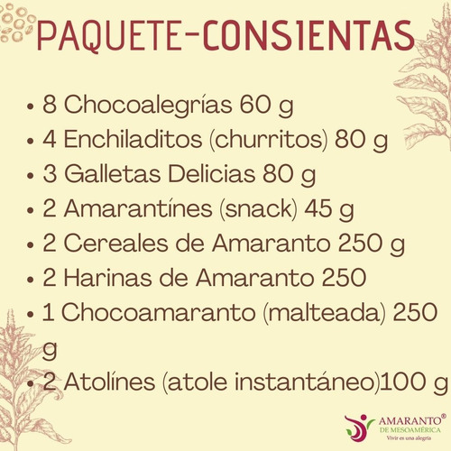 Kit Amaranto Saludable / Paquete Consientas