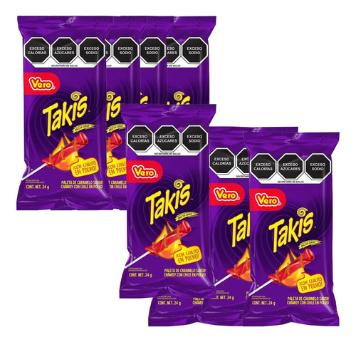 Paleta Takis Bolsa Con 15 Piezas Caramelo Chile