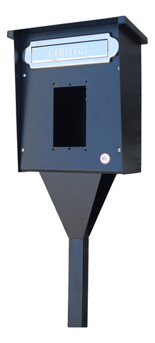 Buzón Cartero Grande Z-21-con Hueco Para Portero Incluye Pie Negro