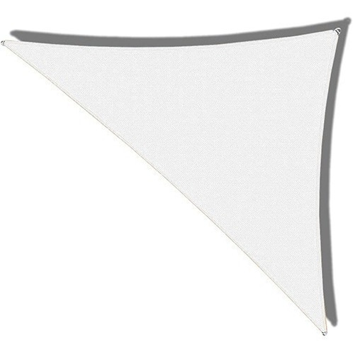 Imagen 1 de 10 de Toldo Vela Decorativa Triangular Blanca 90% 3m X 4m X 4.9m