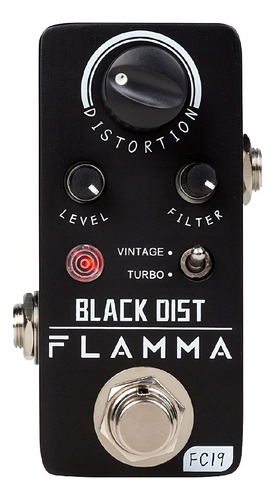 Pedal Mini Black Dist Para Guitarra Flamma Fc19