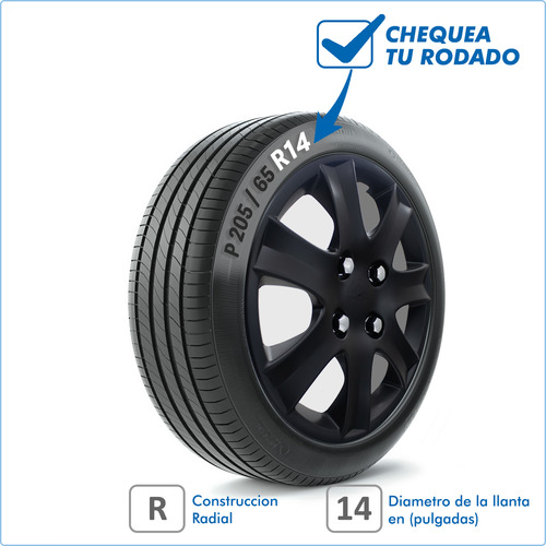 Juego Tasas Rueda Peugeot 207 Y 206 14 PuLG Con Logo Gris