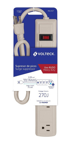 Multicontacto 6 Entradas. Supresor De Picos 270 Joules