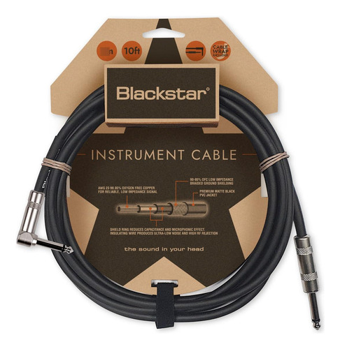Cable De Instrumento 3 Metros Jack ¼ Para Guitarra Bajo Tecl