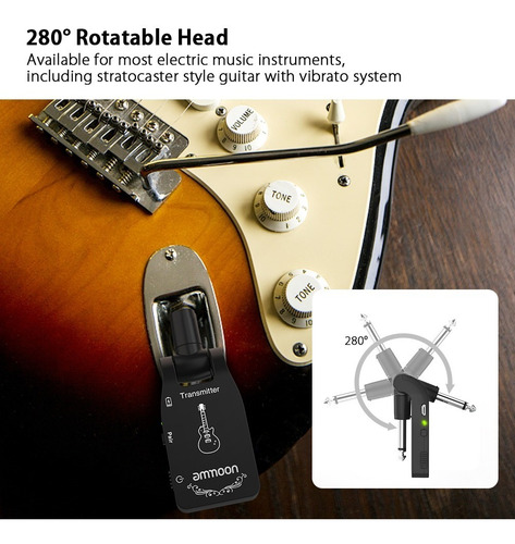 Transmisor Y Receptor Para Guitarra Ammoon 6 Canales