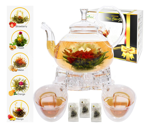 Eco Nava Cinco Estrella Regalo Blooming Tea Set Tetera 2 5