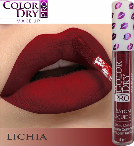 Batom Líquido Color Dry Pro - Efeito Matte - Lichia