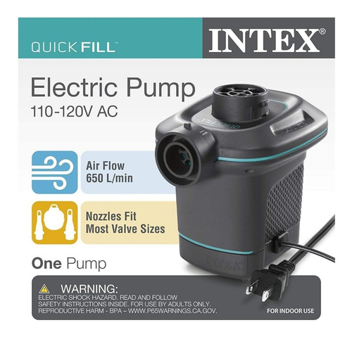 Imagen 2 de 3 de Bomba Electrica Aire Intex Colchones Inflables Piscinas