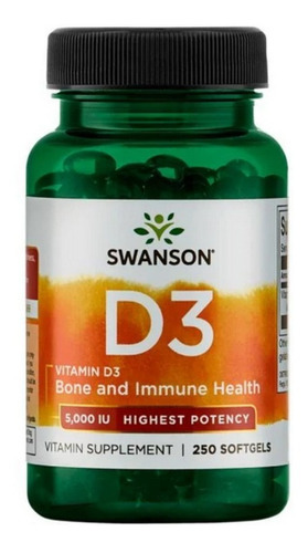 Vitamina D3 5000ui 250 Softgel Made Usa Envio Gratis