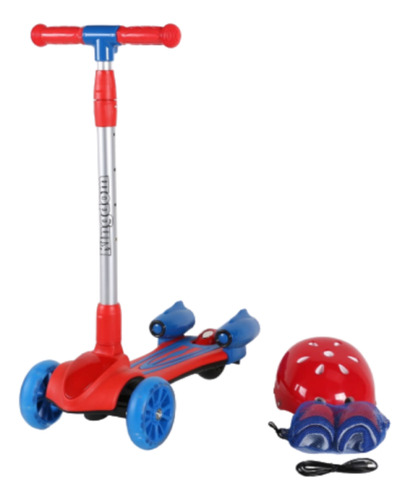Scooter Bota Humo Para Niñas Niños Casco Rodilleras Coderas