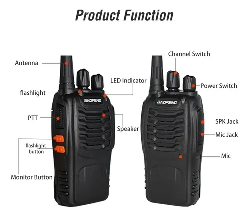Handy Walkie Talkie X2 Calidad Largo Alcance 400-470mhz Negro 400-470mhz