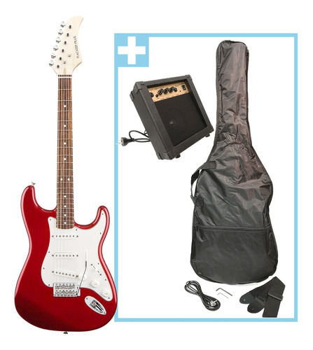 Combo Guitarra Electrica + Amplificador + Funda Y Accesorios