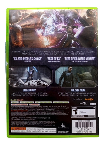 Star Wars The Force Unleashed 2 Xbox 360 (Reacondicionado)