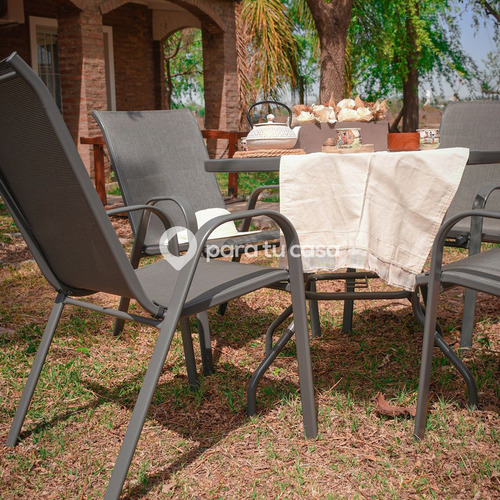 Juego De Jardin Sillas Sillones Mesa 5 Piezas Gris