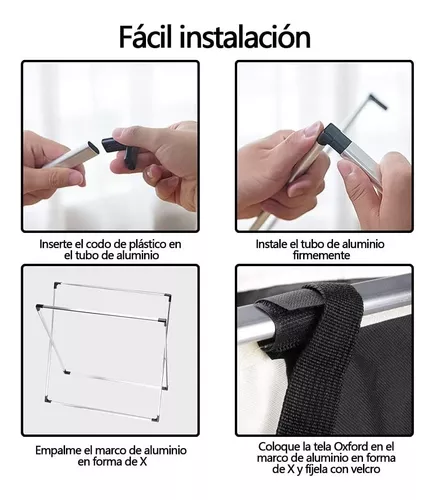 Sunffer Cesto De Ropa Sucia 3 Con Secciones Plegable Resistente