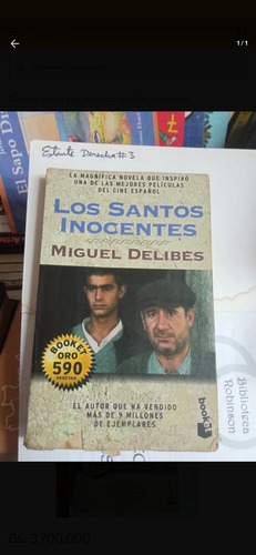 Libro Los Santos Inocentes. Miguel Delibes