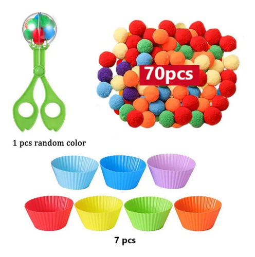 Pompones Rainbow Counting Sorting, Juguetes Sensoriales Mont