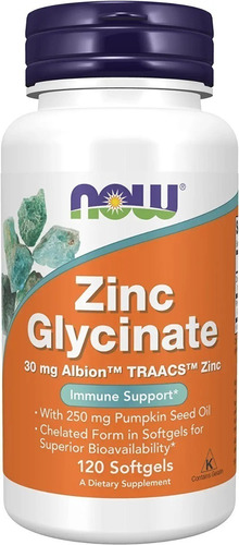 Zinc Glycinate 120soft, Now