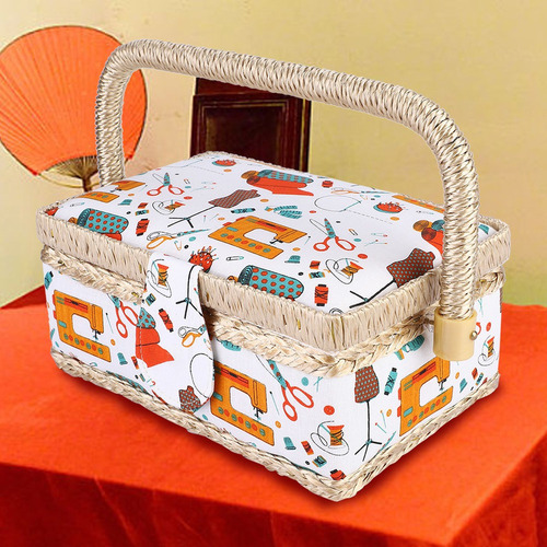 Caja De Coser Hecha A Mano, Tela Para El Hogar, Hilo Para Ma