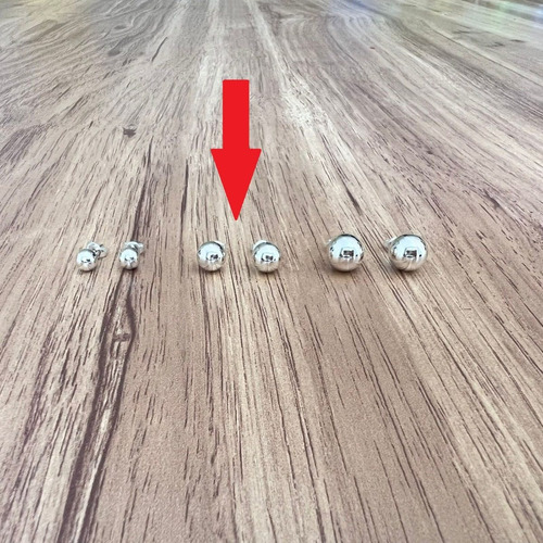 Imagen 6 de 10 de Broquel De Plata .925 Bolita 8mm Agálea Joyería