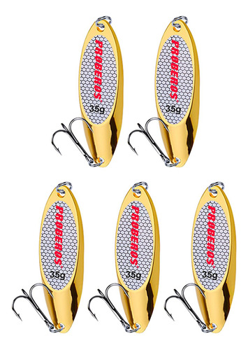 5 Uds Cucharas De Pesca Señuelos Cucharas De Oro 35g