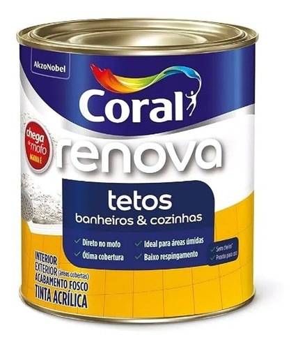 Tinta Para Tetos Renova Banheiros E Cozinhas Branco Coral