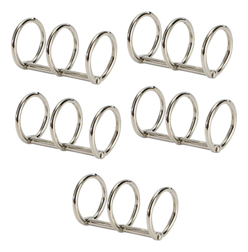 5 Piezas De Carpetas De Hojas Sueltas De Metal De Plata 20mm