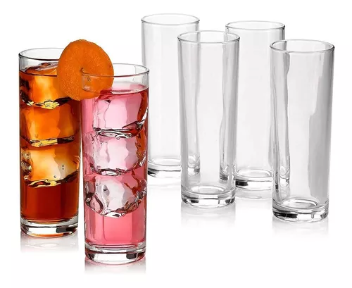 Set 12pzs Vasos Cristal Vidrio 350ml Modernos Tipo Highball