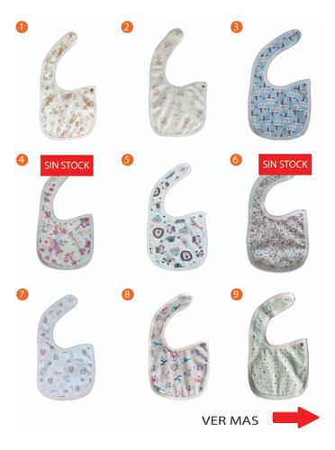 Babero De Algodón Triple Capa Tricapa Imperm - Pack X 10