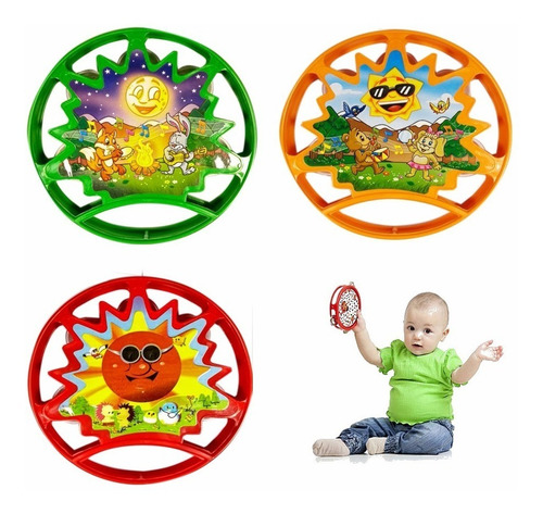 Pandeiro Infantil Colorido Valor De Atacado - 15,5 Cm