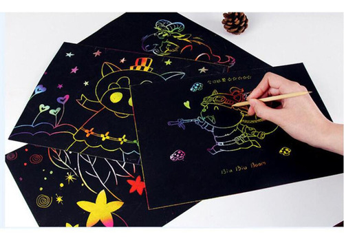 50 De Dibujo De Pintura De Papel Para Rascar Para Niños Y