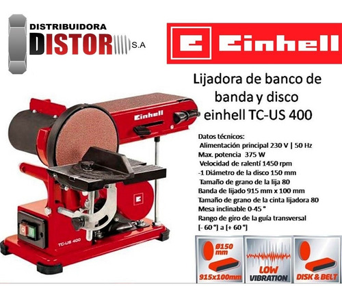 Lijadora De Banda De Banco Combinada Einhell Tc-us 400 375 W