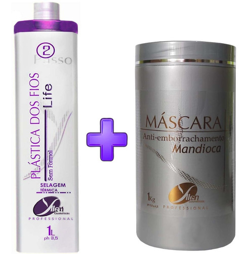 Alisar Cabelo Kit Escova Progressiva Máscara De Mandioca 1kg